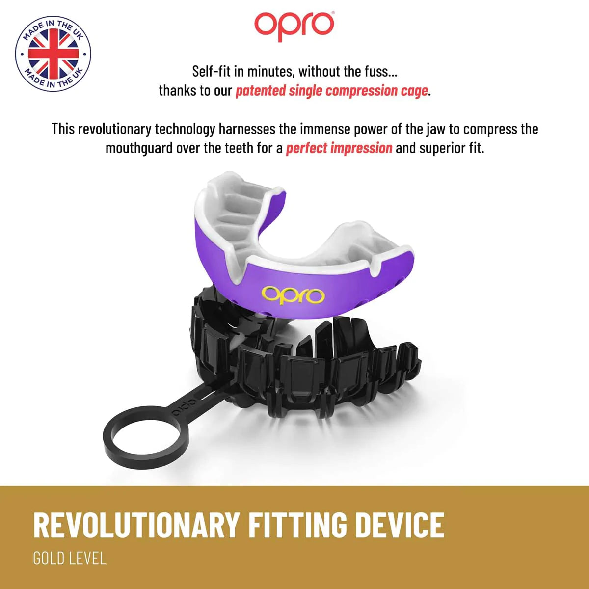 Black-Gold Opro Gold Self-Fit Mouth Guard