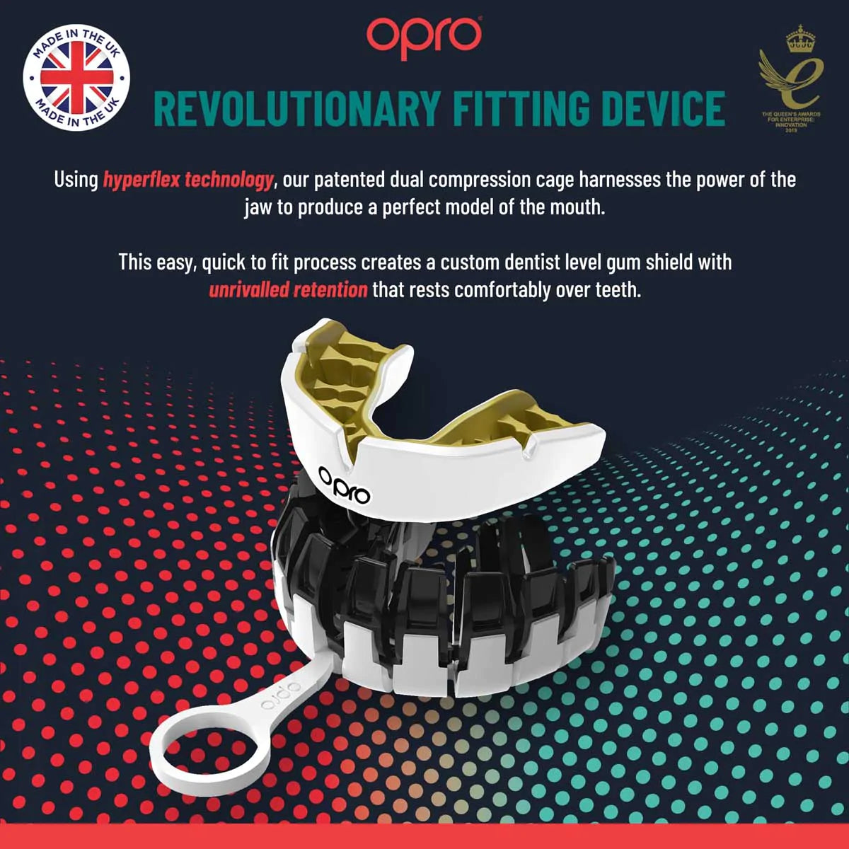 Black/White Opro Instant Custom-Fit Single Colour Mouth Guard