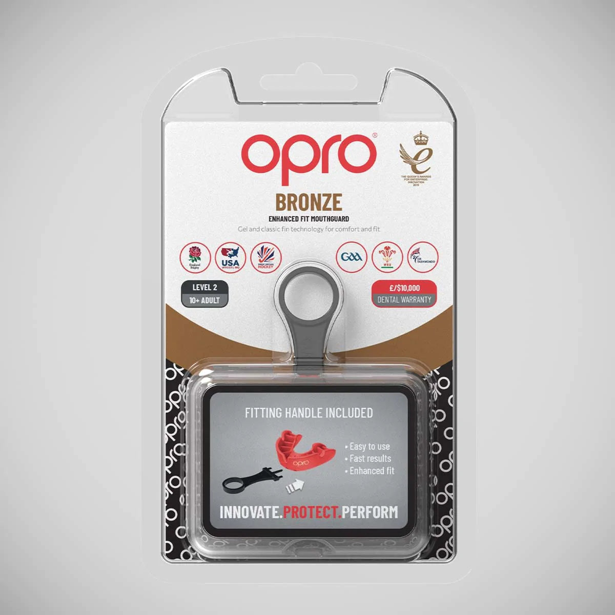 Red Opro Bronze Self-Fit Mouth Guard