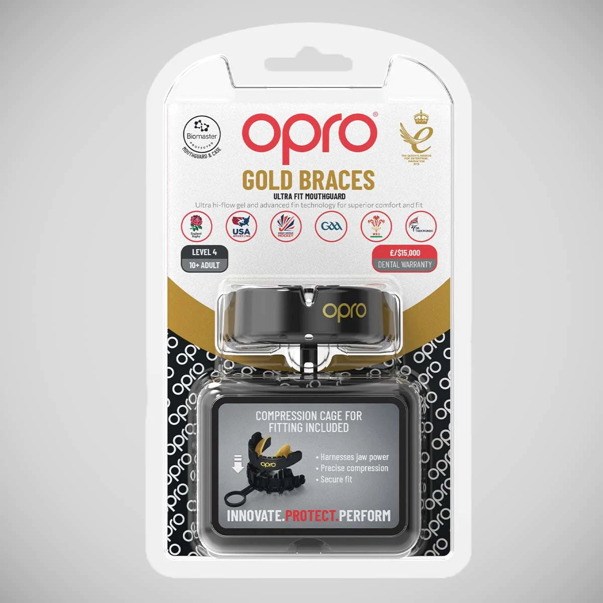 Black-Gold Opro Gold Braces Self-Fit Mouth Guard