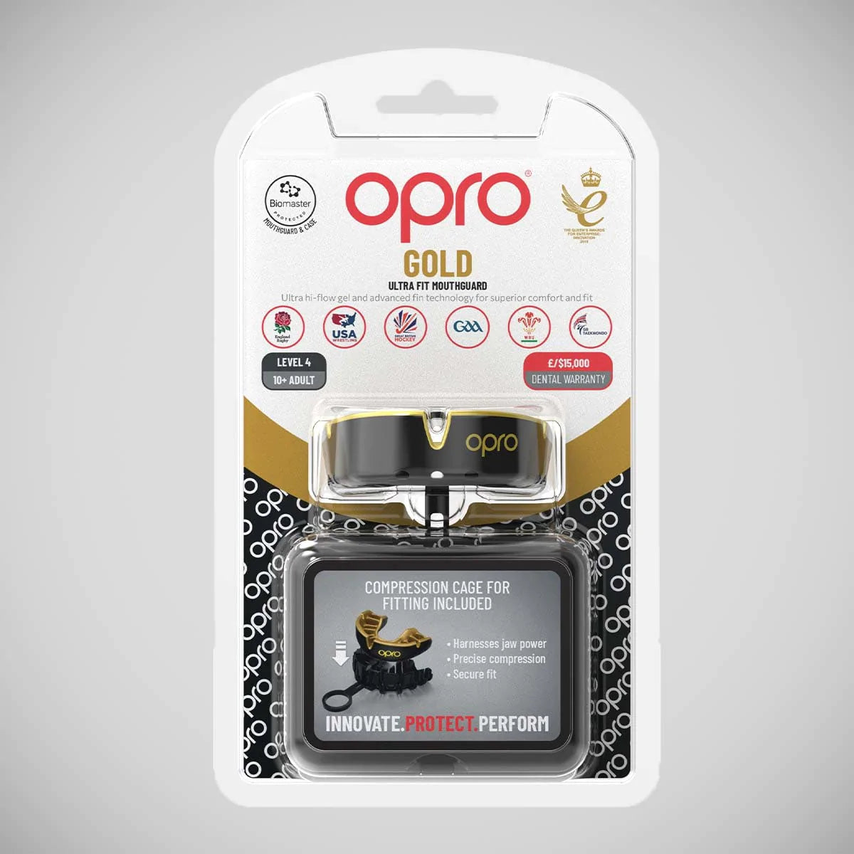 Black-Gold Opro Gold Self-Fit Mouth Guard