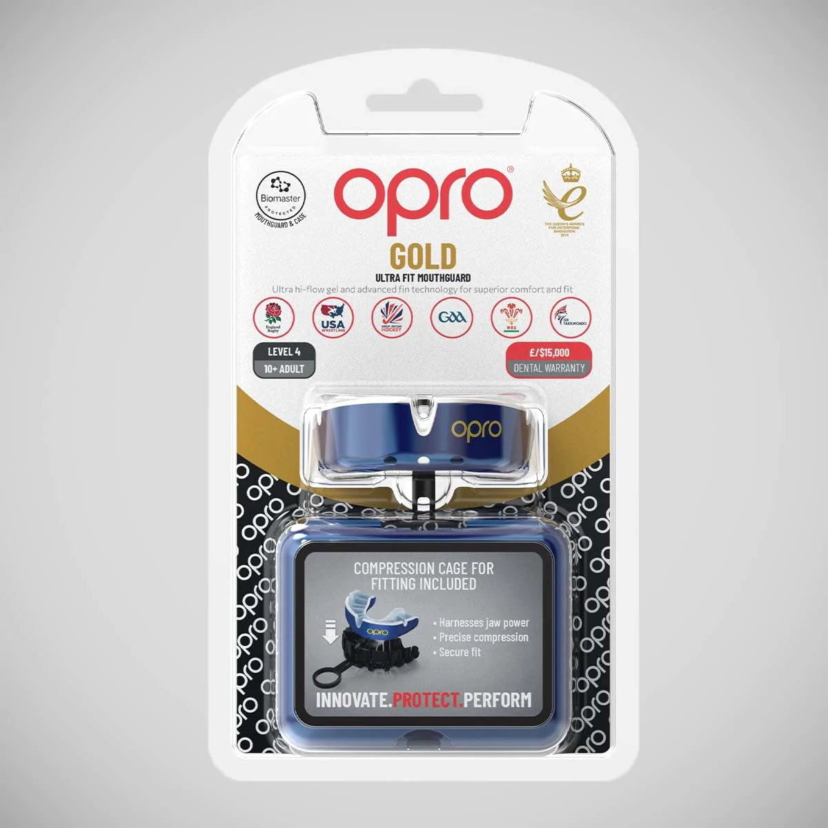 Blue/Pearl Opro Gold Self-Fit Mouth Guard