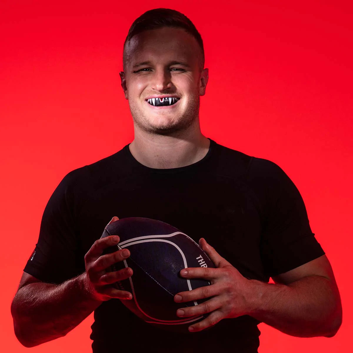 Black/White/Red Opro Platinum Fangz Self-Fit Mouth Guard