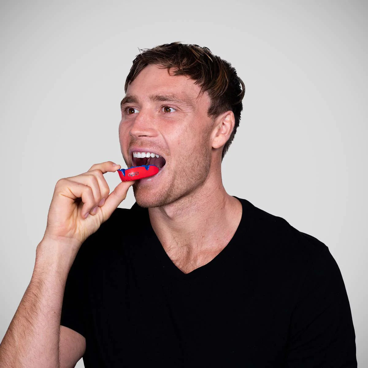 Red/Dark Blue Opro Silver Self-Fit Mouth Guard