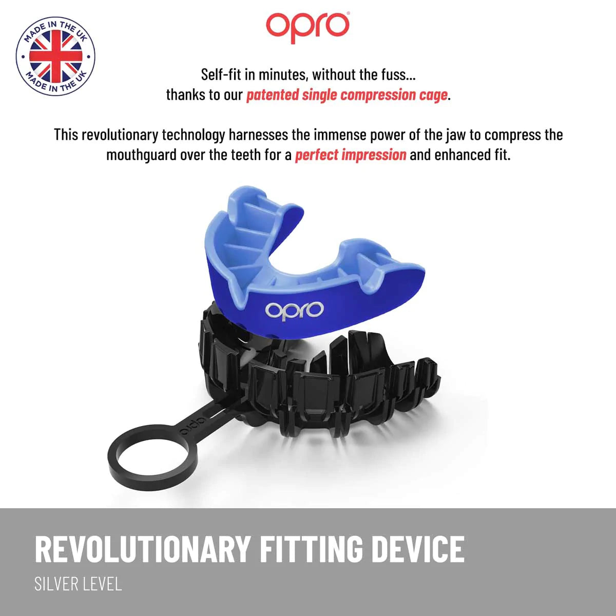 White/Black Opro Silver Gen 4 Mouth Guard