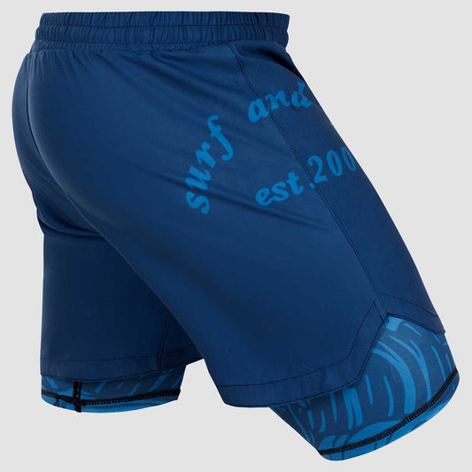 Blue Fumetsu Waves MK2 Dual Layer Fight Shorts