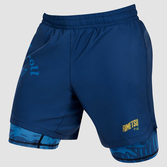Blue Fumetsu Waves MK2 Dual Layer Fight Shorts