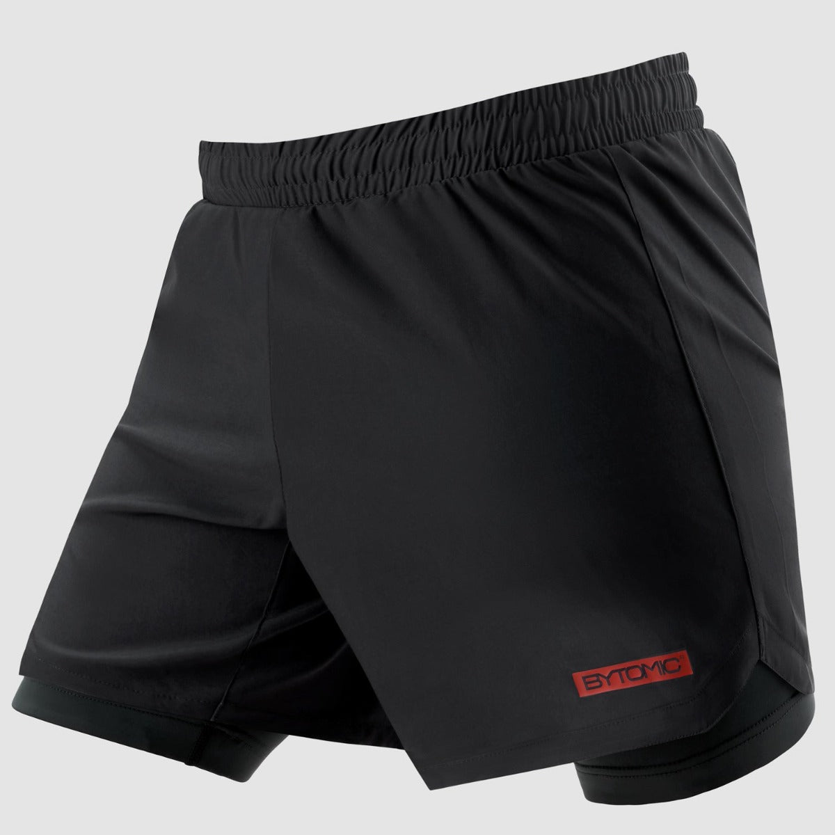 Black Bytomic Red Label Dual Layer Training Shorts