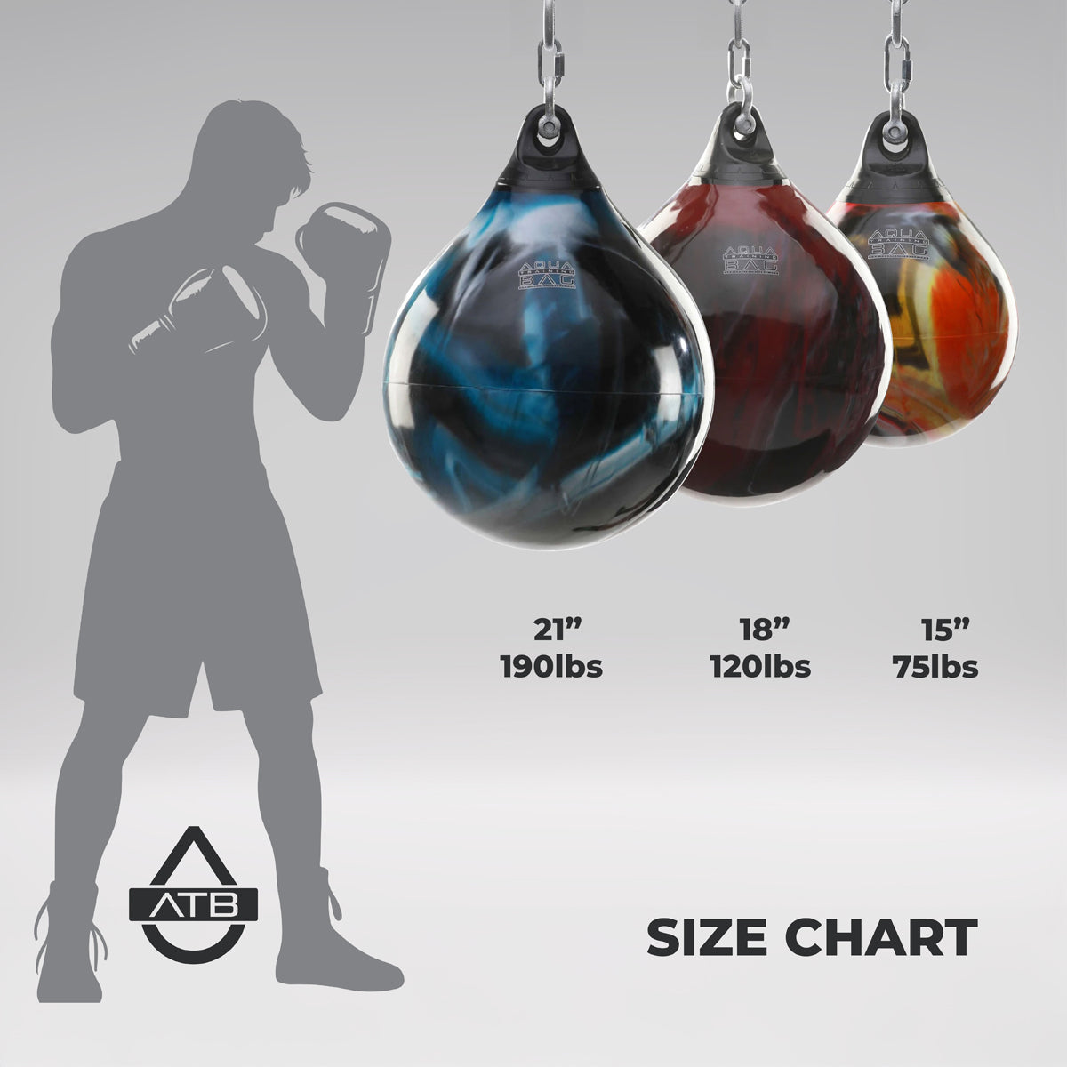 Black Aqua 21" 190lb Punching Bag