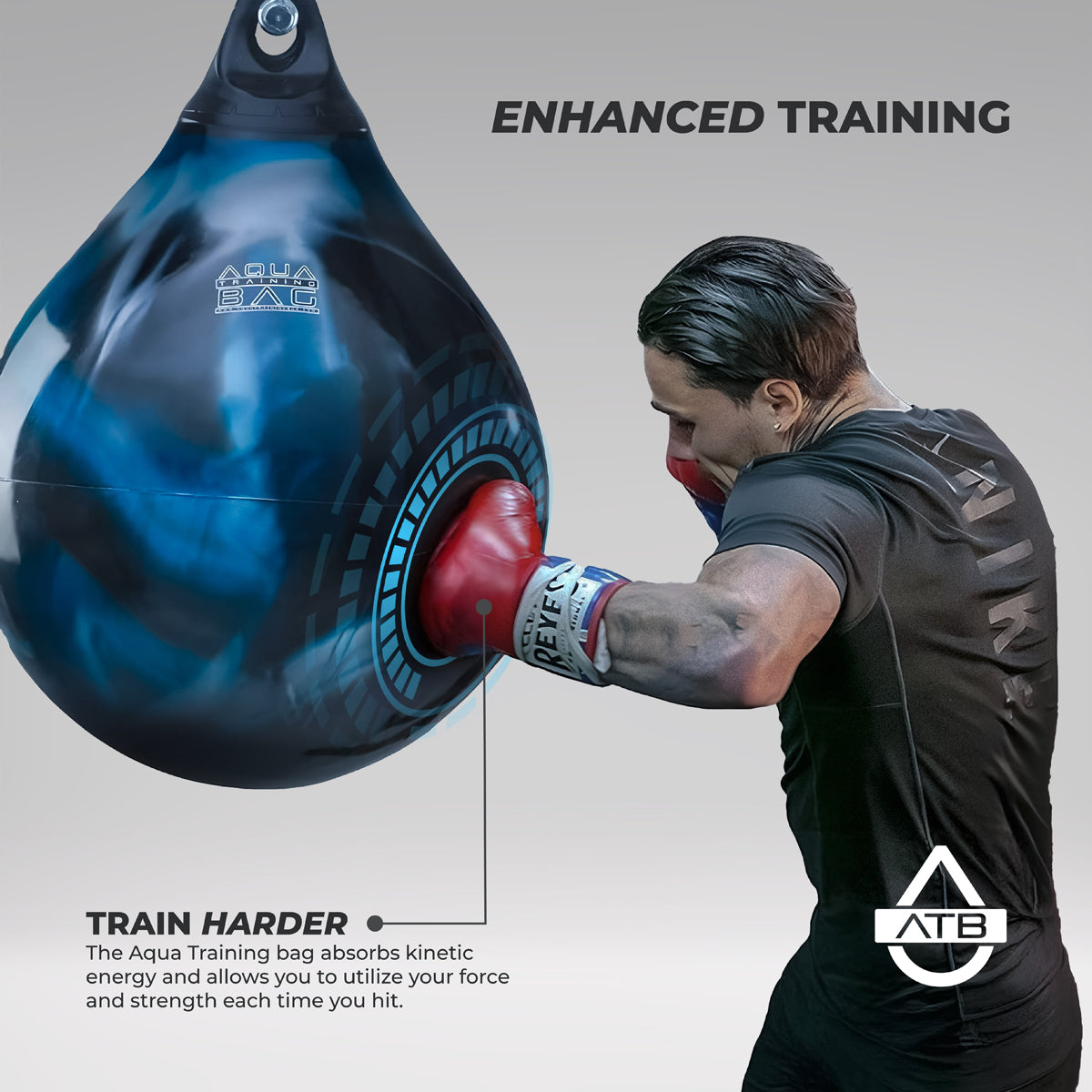 Black Aqua 15" 75lb Energy Punching Bag