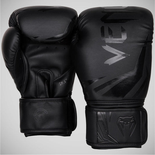 Black/Black Venum Challenger 3.0 Boxing Gloves