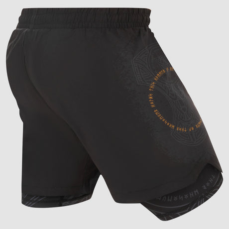 Black/Bronze Fumetsu Mjolnir Dual Layer Fight Shorts