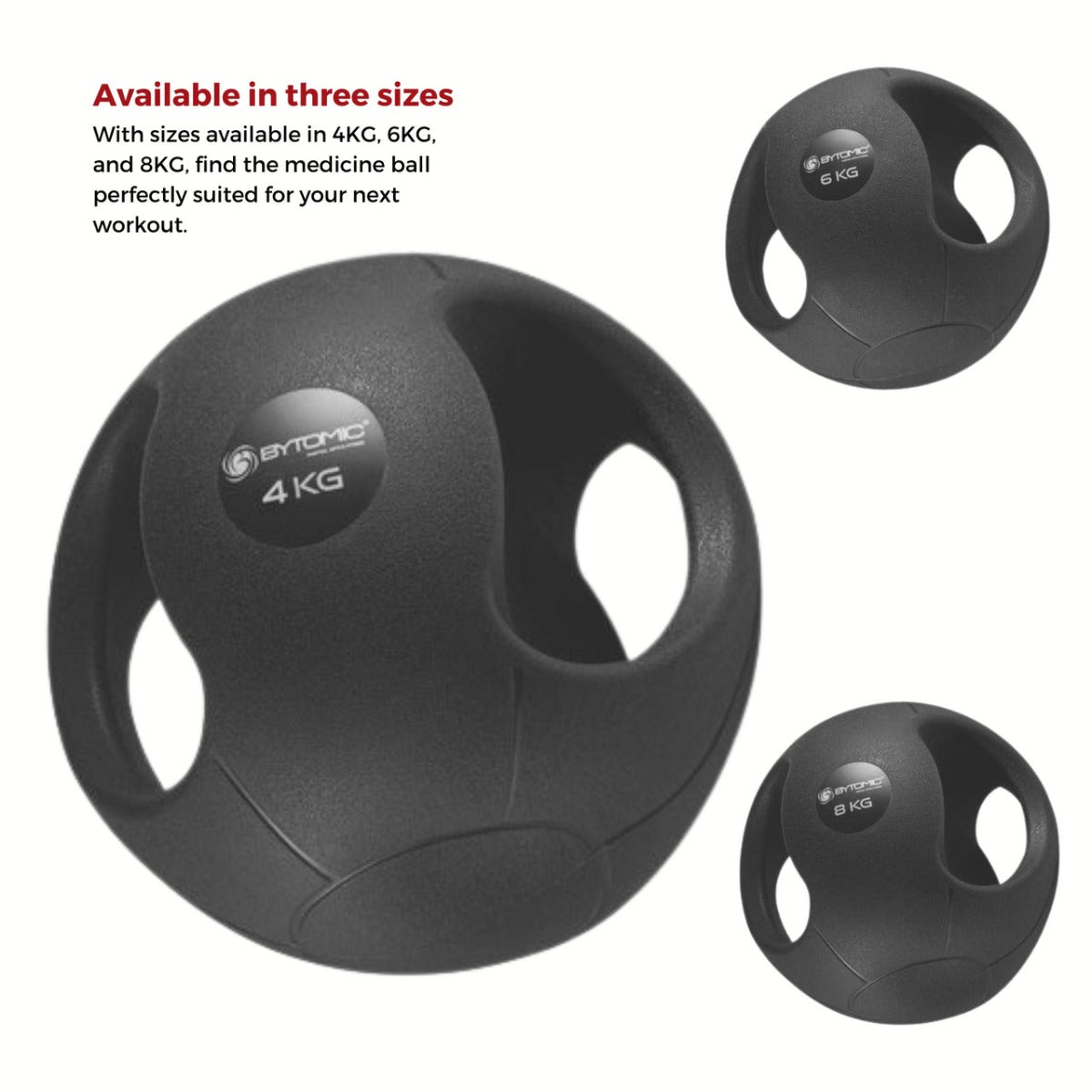 Black Bytomic Double Grip Medicine Ball 4kg