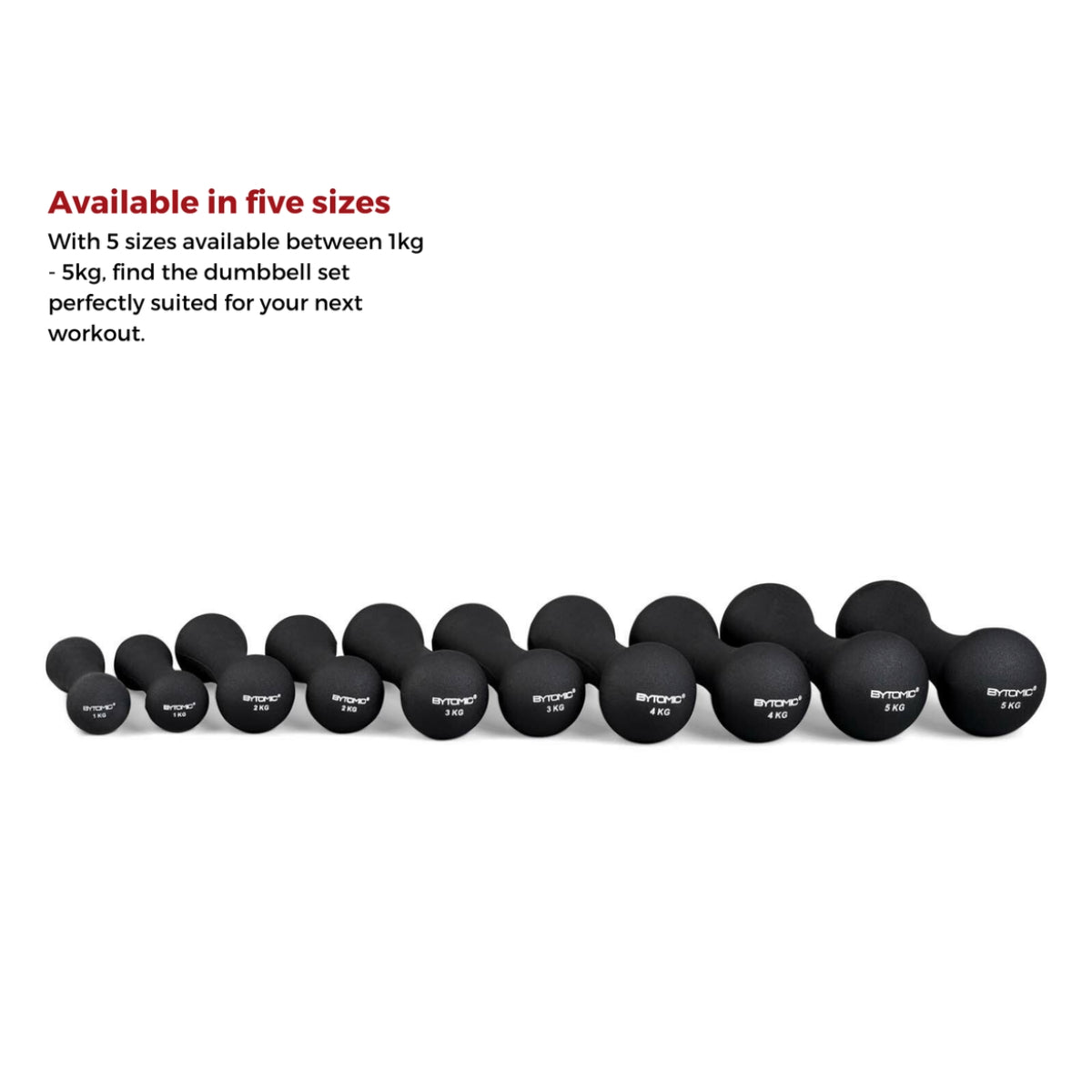 Black Bytomic Neoprene 4kg Dumbbells