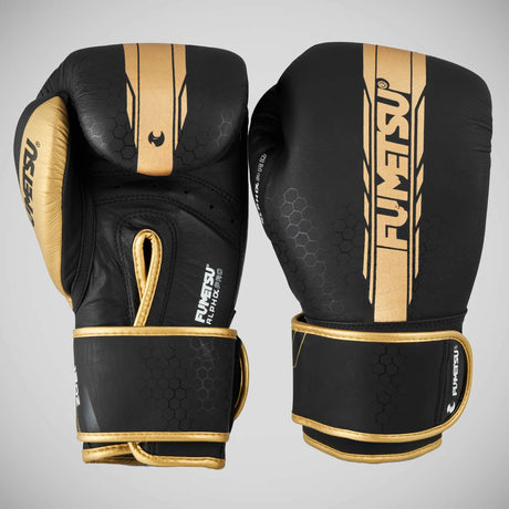 Black/Gold Fumetsu Alpha Pro Boxing Gloves