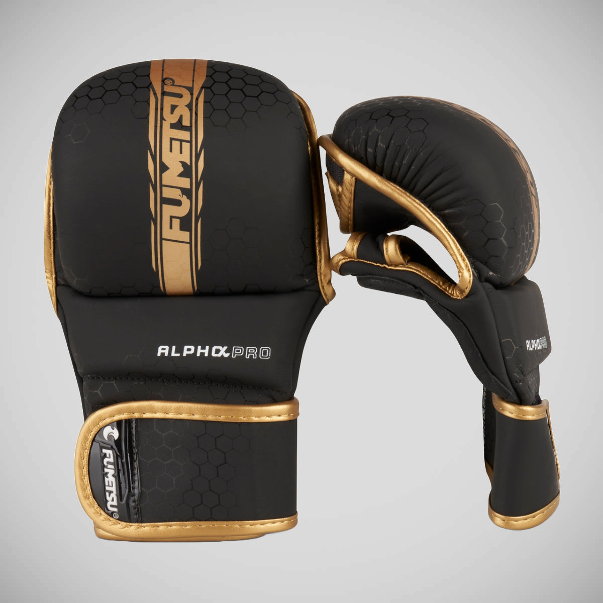 Black/Gold Fumetsu Alpha Pro MMA Sparring Gloves