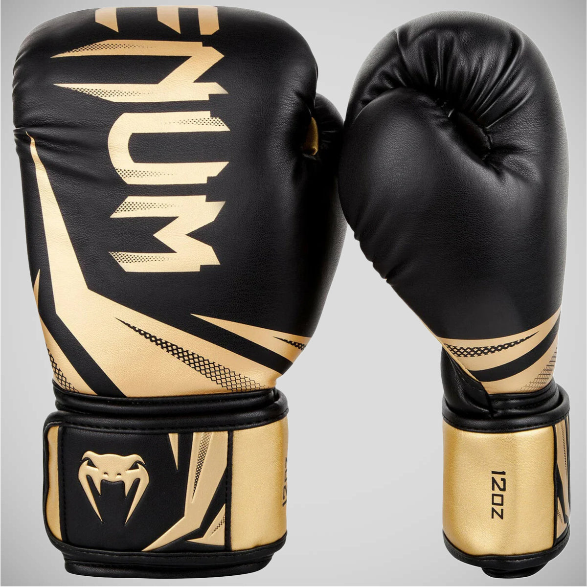 Black/Gold Venum Challenger 3.0 Boxing Gloves