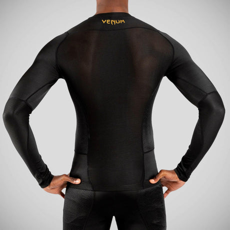 Black/Gold Venum G-Fit Long Sleeve Rash Guard