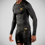 Black/Gold Venum G-Fit Long Sleeve Rash Guard