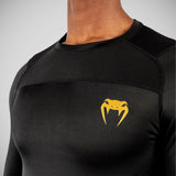 Black/Gold Venum G-Fit Long Sleeve Rash Guard