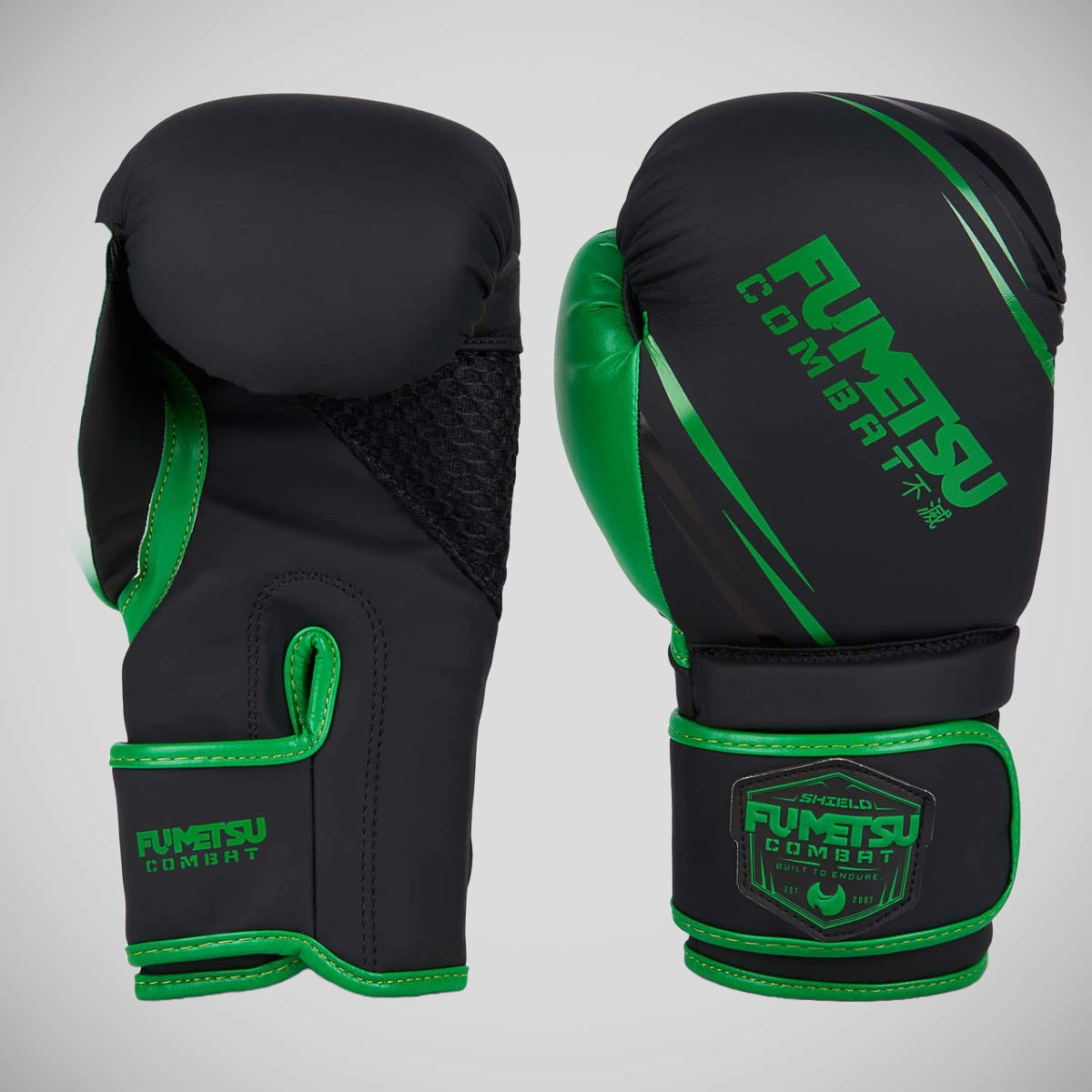 Black/Green Fumetsu Shield Kids Boxing Gloves