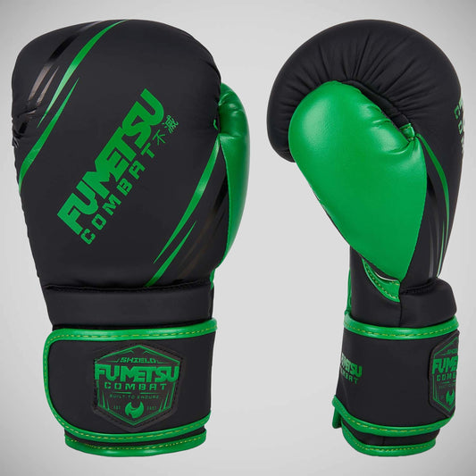 Black/Green Fumetsu Shield Kids Boxing Gloves