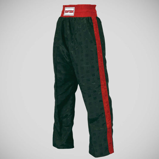 Black/Red Top Ten Kids Classic Kickboxing Pants