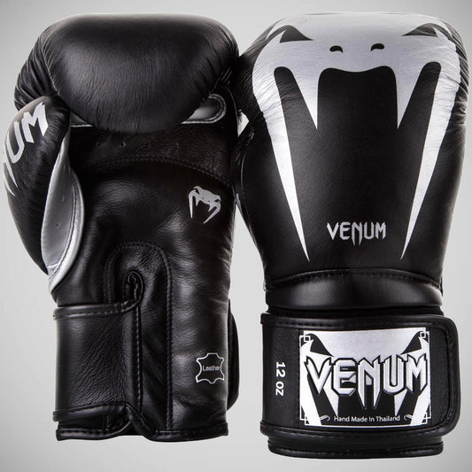 Black/Silver Venum Giant 3.0 Boxing Gloves