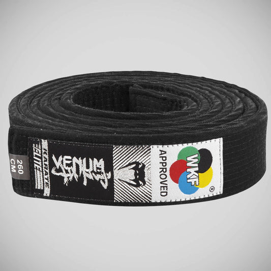 Black Venum WKF Approved Karate Belt