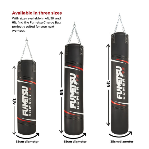 Black/White/Red Fumetsu Charge 5ft Punch Bag