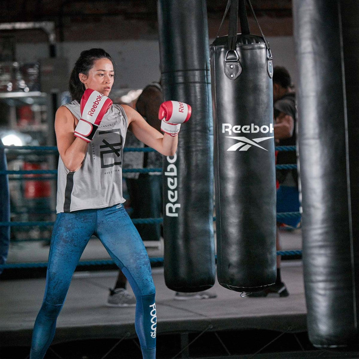 Black/White Reebok 4ft PU Punch Bag