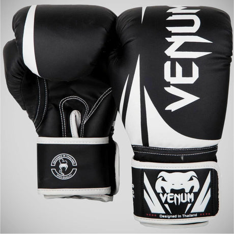 Black/White Venum Challenger 2.0 Kids Boxing Gloves