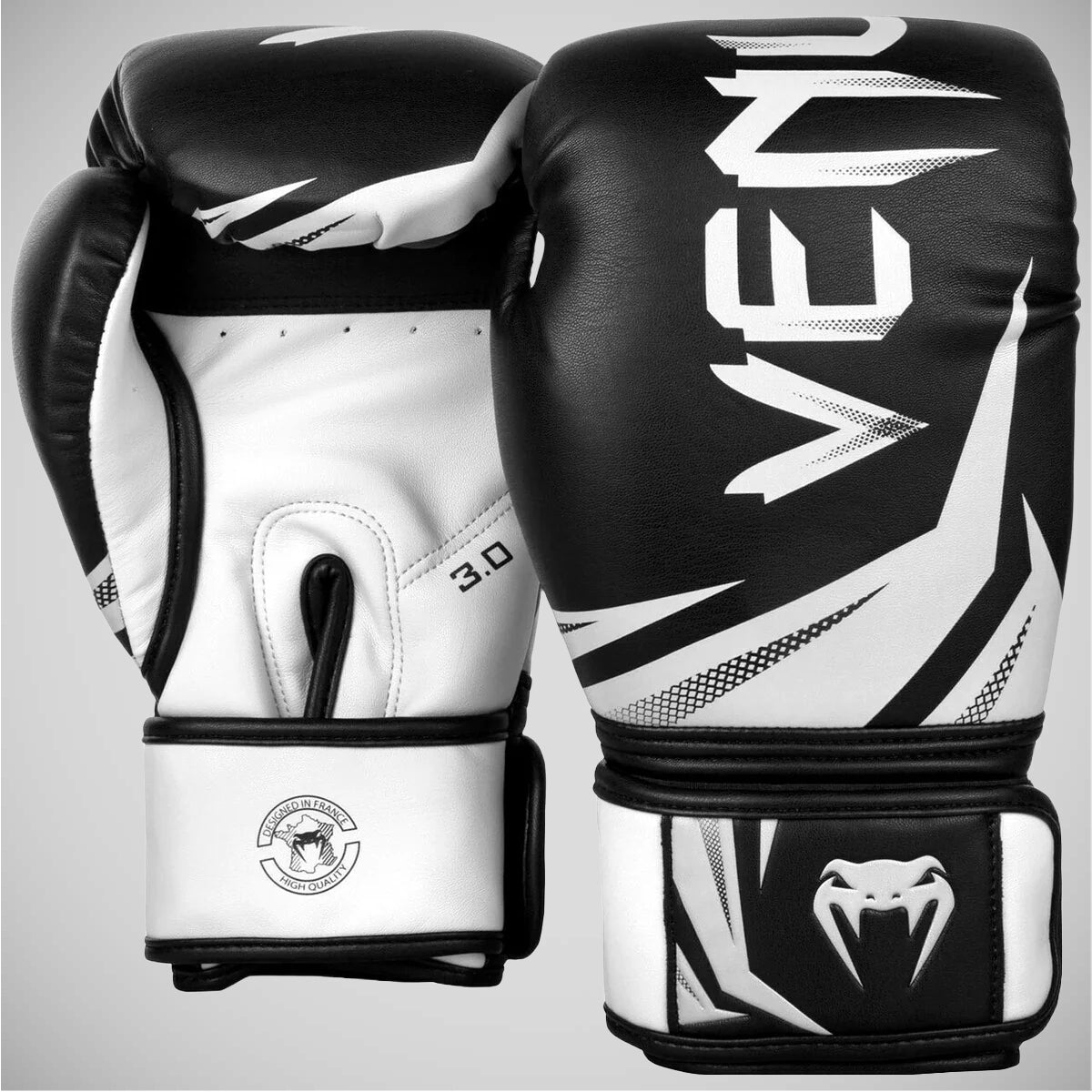 Black/White Venum Challenger 3.0 Boxing Gloves