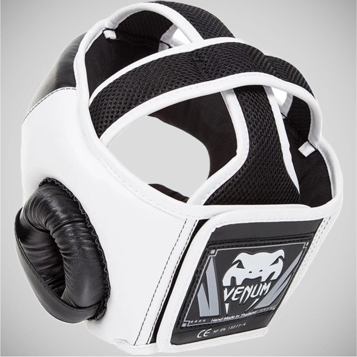 Black/White Venum Challenger v2 Hook & Loop Head Guard