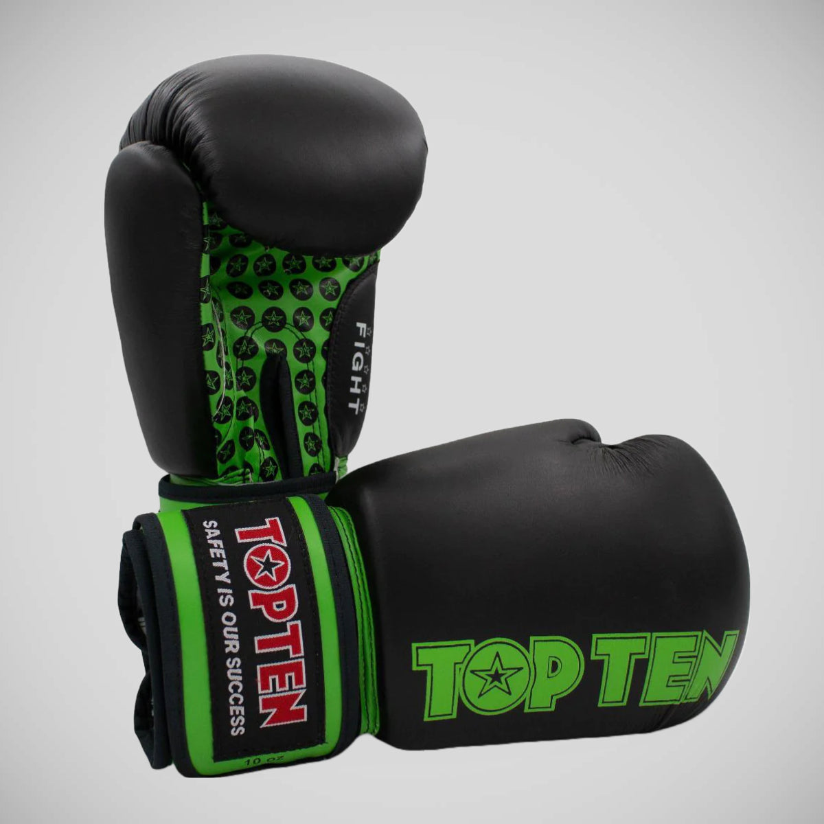 Black/Green Top Ten Fight Boxing Gloves