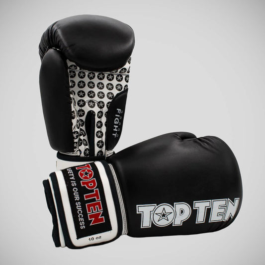 Black/White Top Ten Fight Boxing Gloves