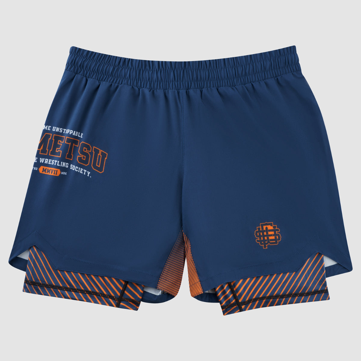 Navy Fumetsu Varsity Dual Layer Fight Shorts