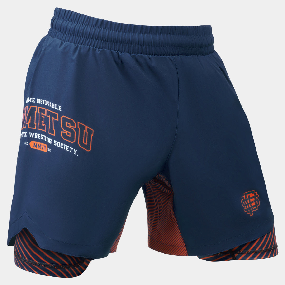 Navy Fumetsu Varsity Dual Layer Fight Shorts