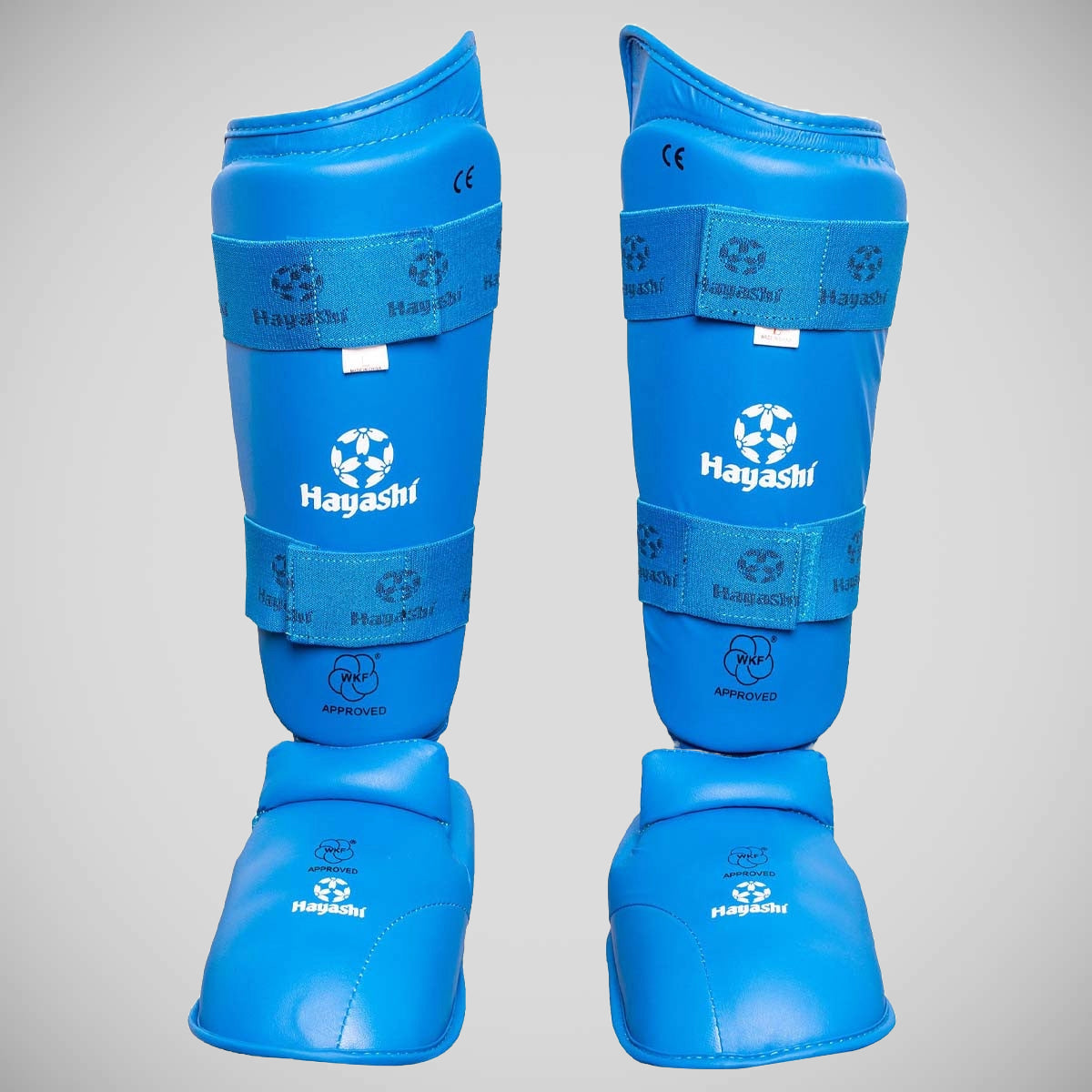 Hayashi WKF Approved Karate Shin-Instep Guard Blue