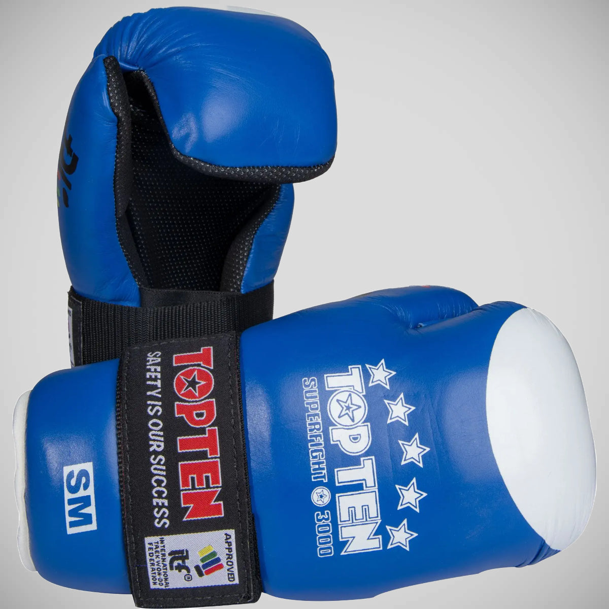 Blue Top Ten Open Hand Superfight ITF Gloves