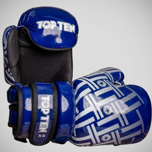 Blue/White Top Ten Superlight Prism Glossy Pointfighter Gloves