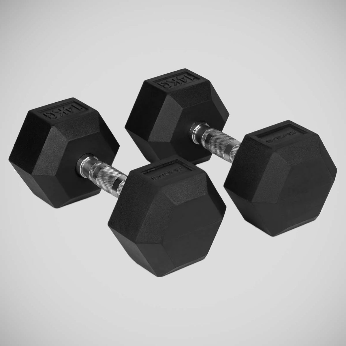 Black Bytomic Rubber 14kg Hexagon Dumbbell Set