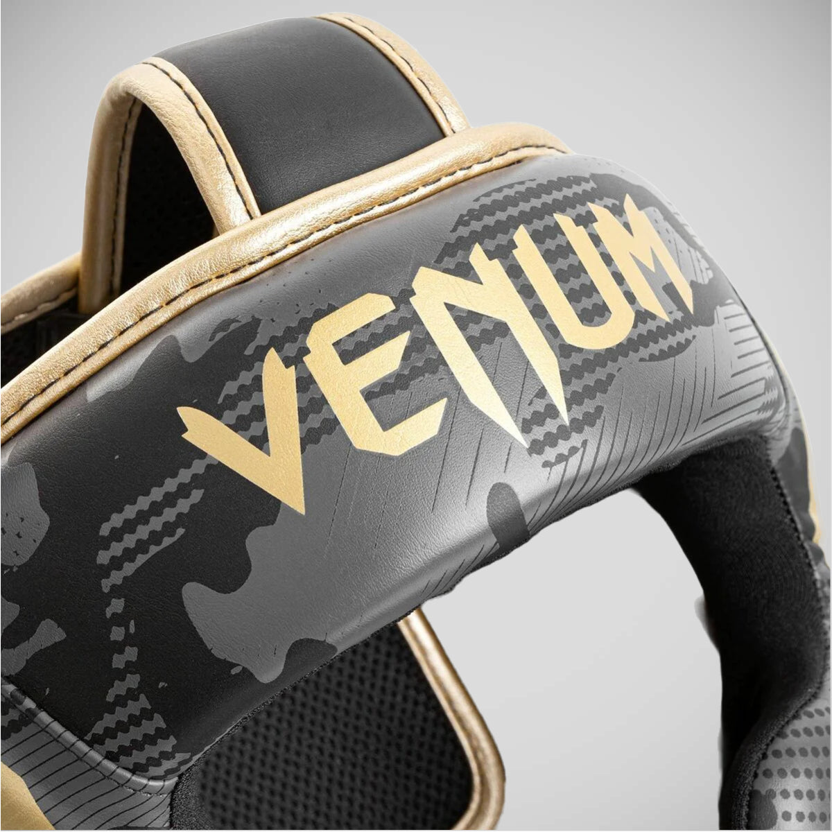 Dark Camo/Gold Venum Elite Head Guard