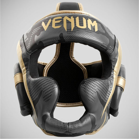 Dark Camo/Gold Venum Elite Head Guard