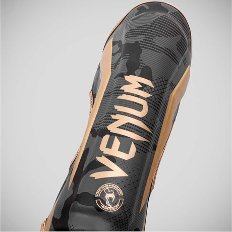 Dark Camo/Gold Venum Elite Shin Guards