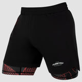 Black/Red Fumetsu Anaconda Womens Dual Layer Fight Shorts