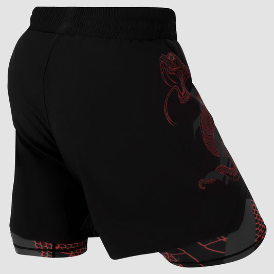 Black/Red Fumetsu Anaconda Womens Dual Layer Fight Shorts