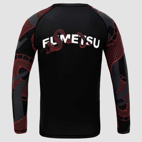 Black/Red Fumetsu Anaconda Womens Long Sleeve Rash Guard