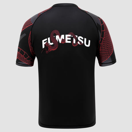 Black/Red Fumetsu Anaconda Womens Short Sleeve Rash Guard