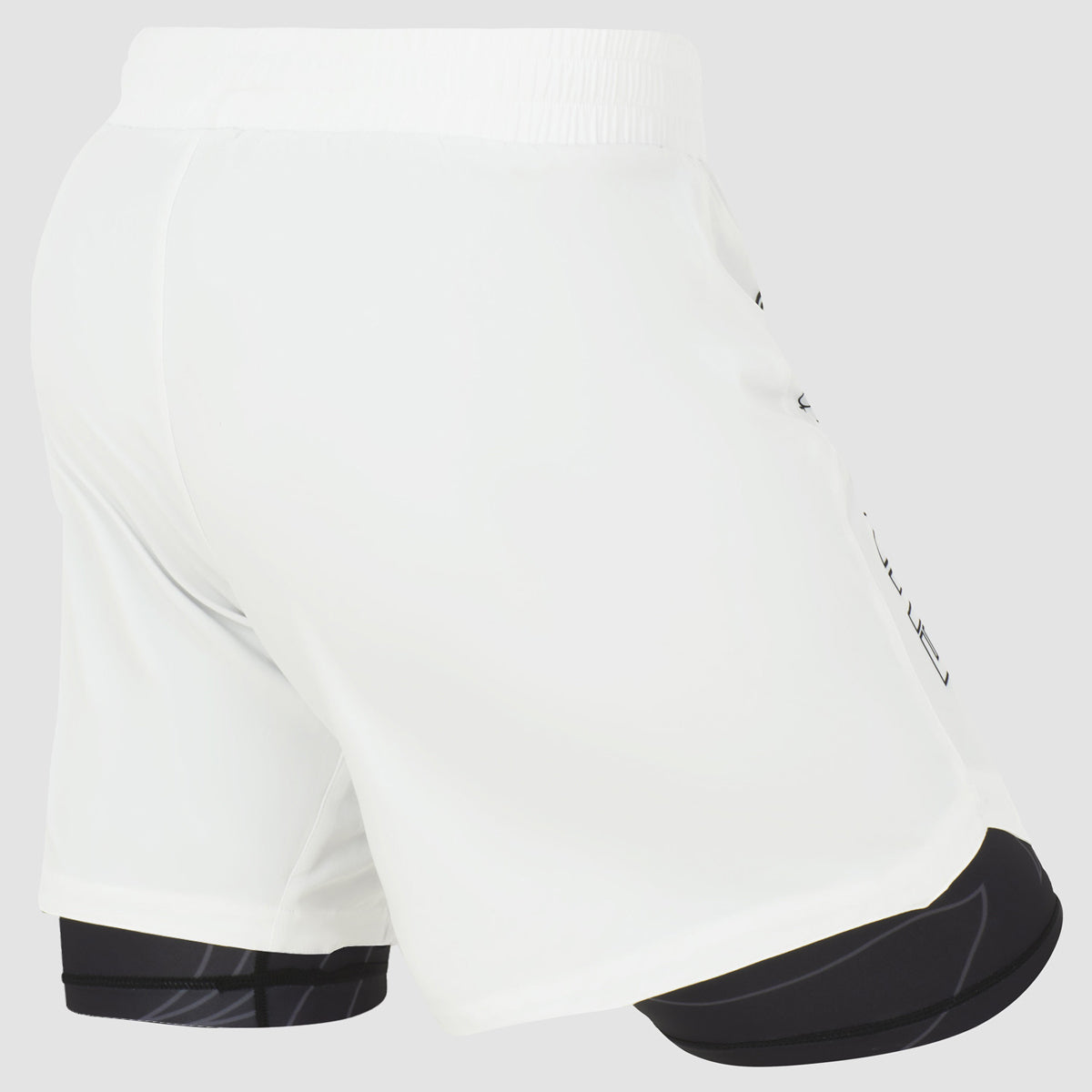 White/Black Fumetsu Icon Dual Layer Fight Shorts